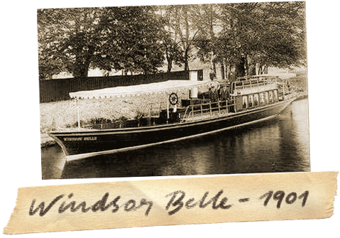 Old sepia photograph of the Windsor Belle